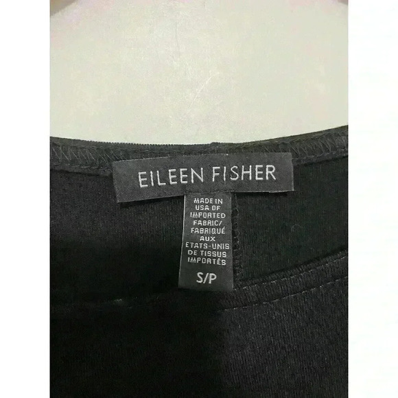 Eileen Fisher Long Sleeve Black Top Scoop Neck Viscose Spandex Top - Picture 5 of 9